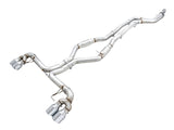 AWE Tuning 3020-42078 FITS: 2019+ BMW M340i (G20) Track Edition Exhaust Quad Chrome Silver Tips Catback