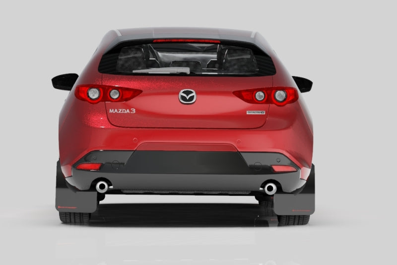 Rally Armor MF61-UR-BLK/DGRY FITS: 19-25 Mazda3 Hatchback Black UR Mud Flap w/Dark Grey Logo Mud Flaps