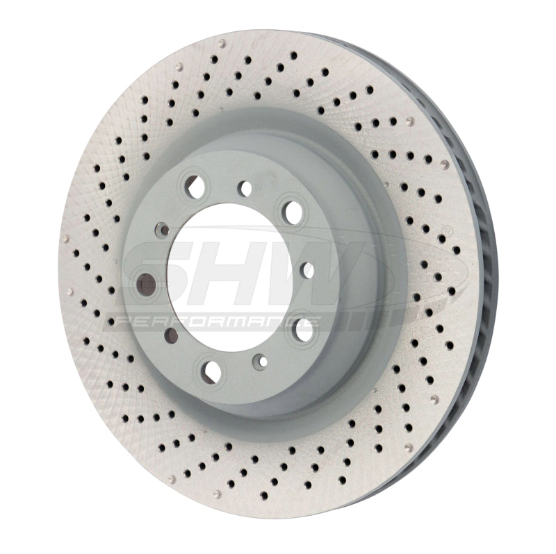 SHW Performance PRL39823 FITS:SHW 2016 Porsche Boxster SPYDER w/o Ceramic Brakes Left Rear Drilled MB Brake Rotor (98135240300) Brake Rotors Drilled