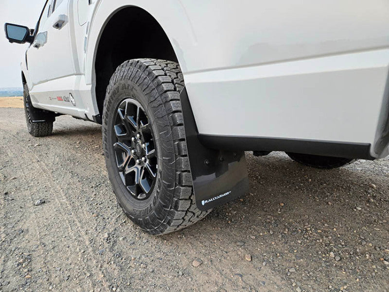Rally Armor MF115-UR-BLK-MBK FITS: 21-25 Ford F-150 (Excl. Raptor) Black UR Mud Flap w/Metallic Black Logo Mud Flaps