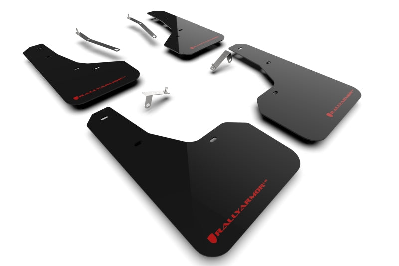 Rally Armor MF82-UR-BLK/RD FITS: 22-24 Subaru Forester & Wilderness Black UR Mud Flap w/Red Logo Mud Flaps