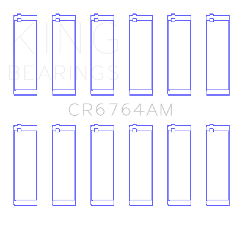King Engine Bearings CR6764AM FITS: King VW AES/AUE/ABV (Size STD) Connecting Rod Bearing Set (Set of 6) Bearings