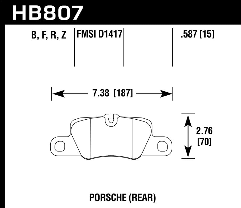 Hawk Performance HB807Z.587 FITS:Hawk 2014 Porsche 911 Performance Ceramic Street Rear Brake Pads Brake Pads Performance