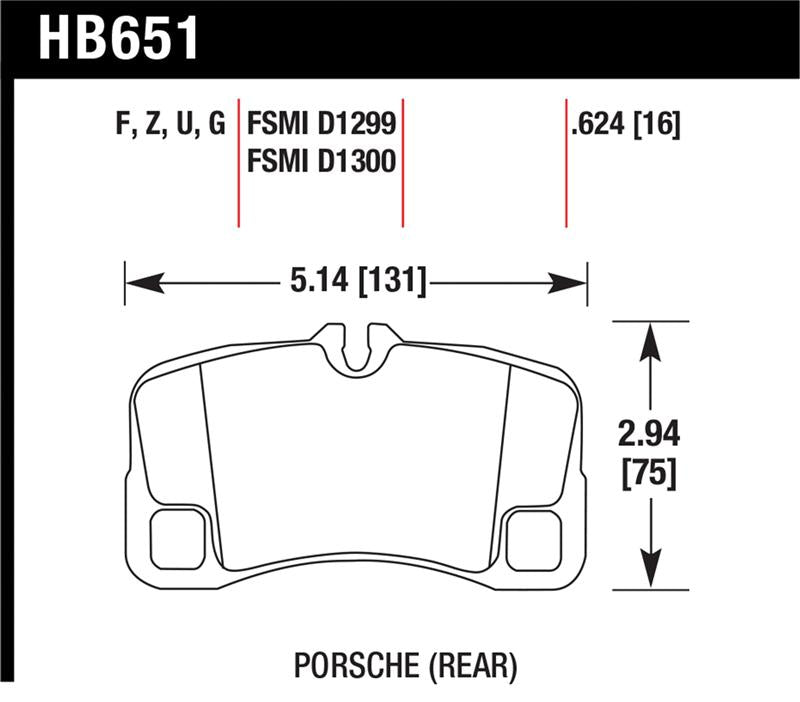 Hawk Performance HB651Z.624 FITS: Hawk 07-08 Porsche 911 Turbo/911 GT3/911 GT3 CUP Rear Ceramic Street Brake Pads Brake Pads Performance