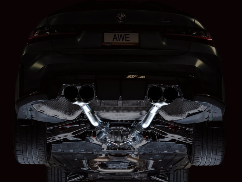 AWE Tuning 3020-42482 FITS: -AWE Track Edition Catback Exhaust for BMW G8X M3/M4 Diamond Black Tips Catback
