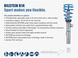 Bilstein 47-139060 FITS: B14 2007 Mini Cooper Base Hatchback Front and Rear Suspension Kit Coilovers