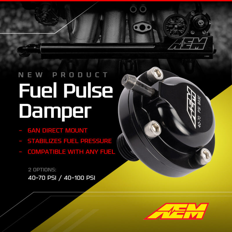 AEM 25-4002 FITS: AN6 ORB 40-70psi Fuel Pulse Damper Fuel Pressure Regulators