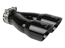 Load image into Gallery viewer, aFe 49T25364-B10 FITS: Takeda 2.5in 304 Stainless Steel Clamp-on Exhaust Tip 2.5in Inlet 3in Dual Outlet Black Tips