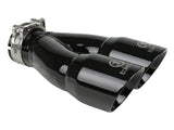 aFe 49T25364-B10 FITS: Takeda 2.5in 304 Stainless Steel Clamp-on Exhaust Tip 2.5in Inlet 3in Dual Outlet Black Tips