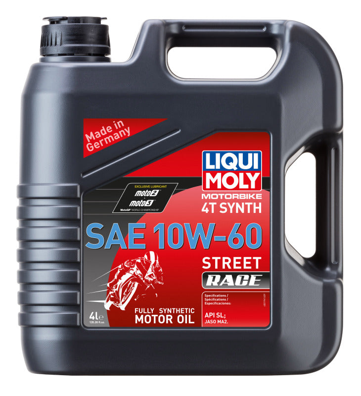 LIQUI MOLY 20072 FITS: 4L Motorbike 4T Synth SAE 10W60 Street Race Motor Oils