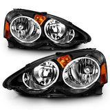 ANZO 121209 FITS: 2002-2004 Acura RSX Crystal Headlights Black Headlights