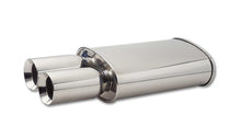 Load image into Gallery viewer, Vibrant 1047 FITS: StreetPower Turbo Oval Muff w/ Dual 3.5in Round Tips Straight Cut Bev Edge 3in inlet I.D. Muffler