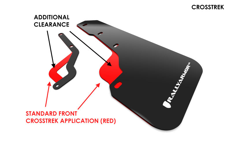 Rally Armor MF46-LTUR-BLK/SIL FITS: 18-23 Subaru Crosstrek Black UR Mud Flap w/Silver Logo Mud Flaps
