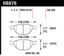 Load image into Gallery viewer, Hawk Performance HB676Z.780 FITS: Hawk 06-10 BMW M5/M6 Perf Ceramic Street Front Brake Pads Brake Pads Performance