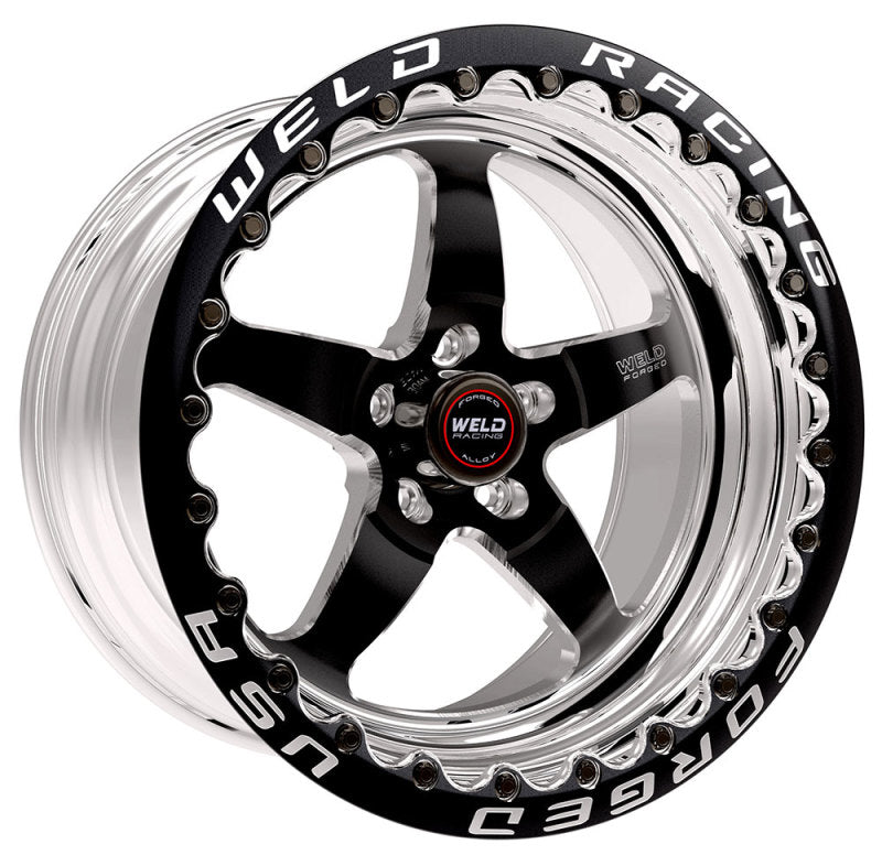 Weld 71MB7110W58F FITS: S71 17x11 / 5x115mm BP / 5.8in. BS Black Wheel (Medium Pad) Black Single Beadlock MT Wheels Forged