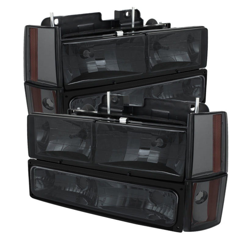 SPYDER 5073525 FITS:xTune GMC Yukon 92-93 Crystal Headlights w/ Corner & Bumper Smoke HD-JH-GMCCK88-AM-SM-SET Headlights