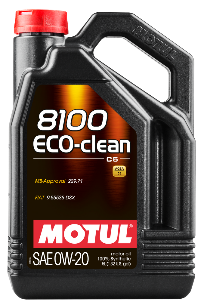 Motul 108862 FITS: 5L Synthetic Engine Oil 8100 0W20 Eco-Clean Motor Oils