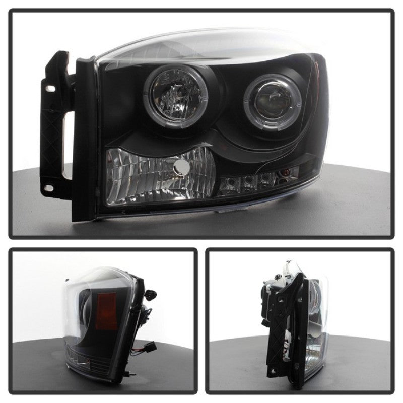 SPYDER 5010001 FITS: Dodge Ram 1500 06-08/Ram 2500 06-09 Projector Headlights LED Halo LED Blk PRO-YD-DR06-HL-BK Headlights