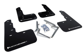 Rally Armor MF47-UR-BLK/WH FITS: 17-22 Honda Civic Type R Black UR Mud Flap w/White Logo Mud Flaps