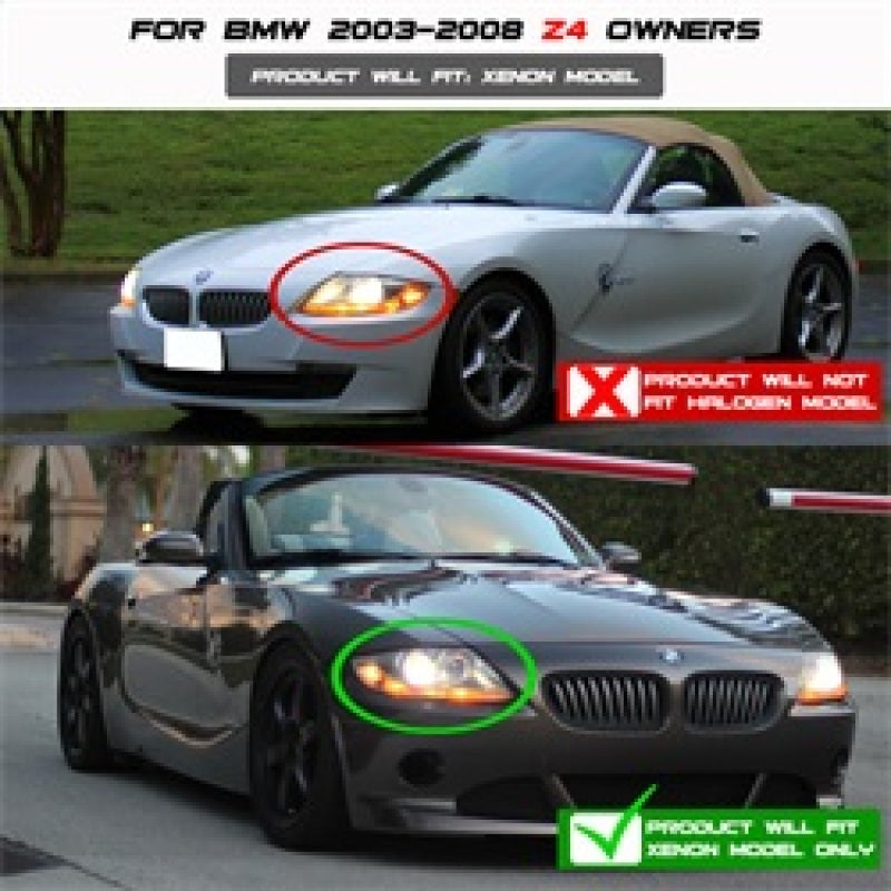 SPYDER 5029676 FITS: BMW Z4 03-08 Projector Headlights Xenon/HID Model Only LED Halo Black PRO-YD-BMWZ403-HID-BK Headlights