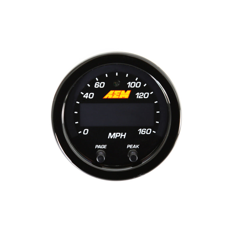 AEM 30-0313 FITS: X-Series 0-160 MPH Black Bezel w/ Black Face GPS Speedometer Gauge Gauges