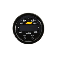 Load image into Gallery viewer, AEM 30-0313 FITS: X-Series 0-160 MPH Black Bezel w/ Black Face GPS Speedometer Gauge Gauges