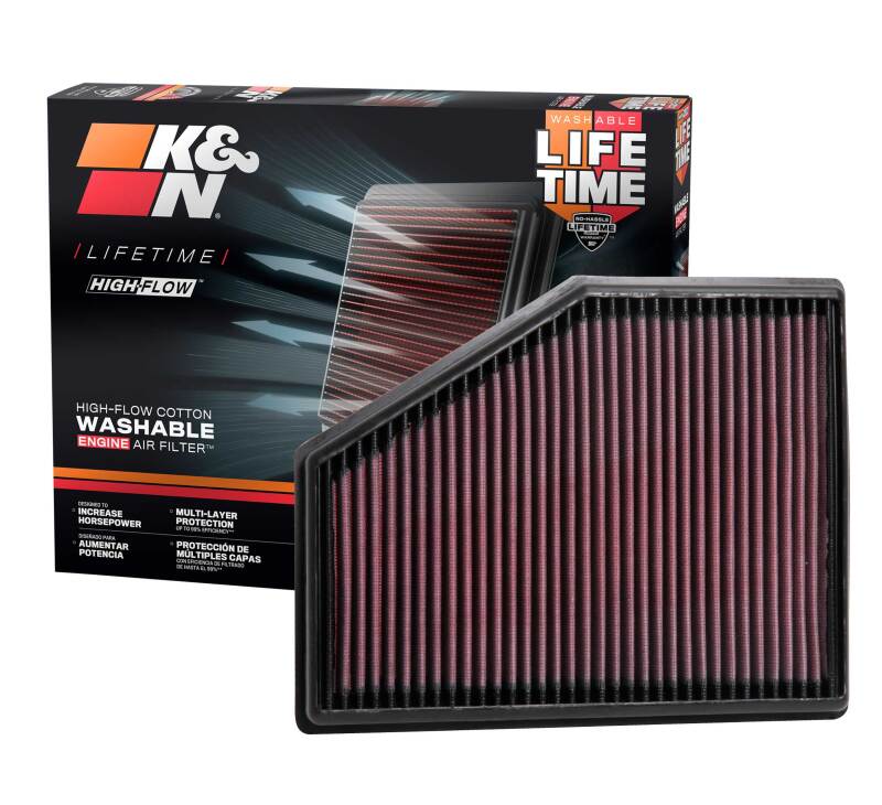 K&N Engineering 33-3079 FITS:K&N 15-18 BMW 740I L4-3.0L F/I Replacement Drop In Air Filter Air Filters Drop In