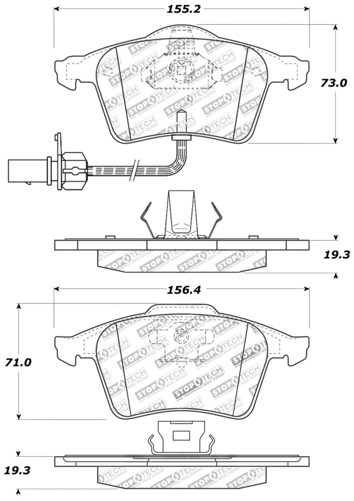 Stoptech 309.09152 FITS:StopTech Performance 07-09 Mazda 3 Front Brake Pads Brake Pads Performance