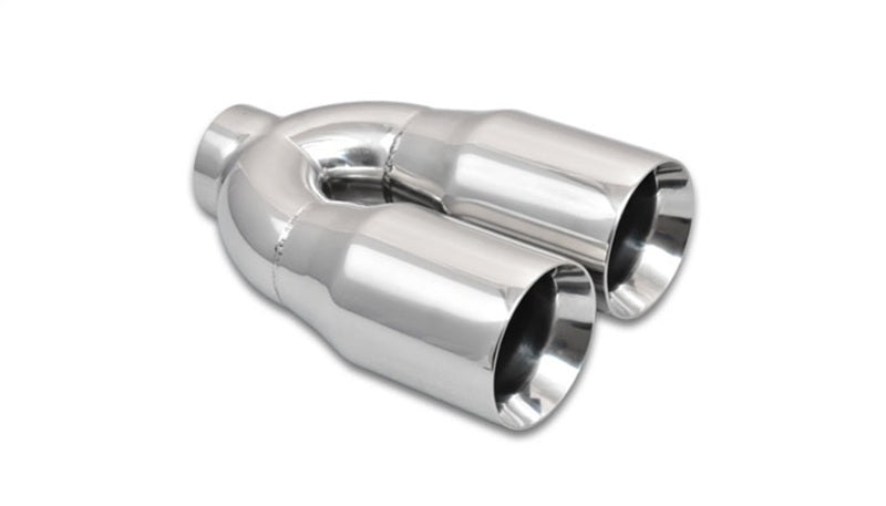 Vibrant 1339 FITS: 2.5in ID Dual 3.5in OD Round SS Tips (Double Wall, Straight Cut) Tips