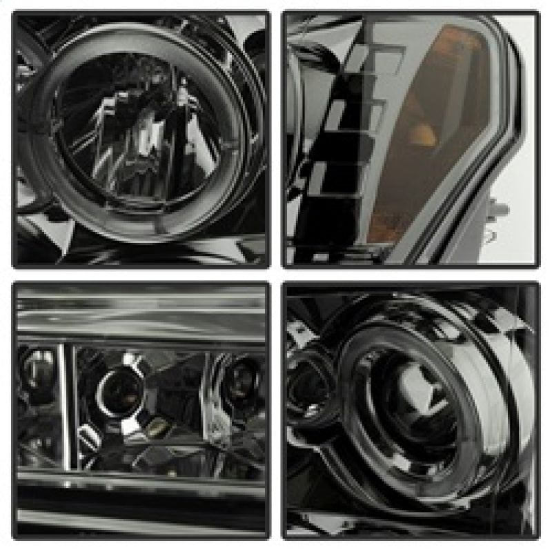 SPYDER 5010254 FITS: Ford F150 09-14 Projector Headlights Halogen Model- LED Halo LED Smke PRO-YD-FF15009-HL-SM Headlights
