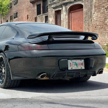 Load image into Gallery viewer, Black polyurethane front lip and rear diffuser upgrade for Porsche 996.1 (1999–2001) by BetterBodies Motorsport.
