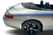 Load image into Gallery viewer, Polyurethane front lip and small ducktail spoiler for Porsche 996.1, 1999–2001, by BetterBodies Motorsport, shown in studio shot.