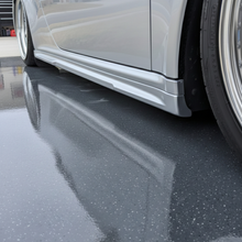 Load image into Gallery viewer, BetterBodies Motorsport polyurethane side skirts for 2005–2012 Porsche 997 Carrera Mach II narrow body, shown from side angle.