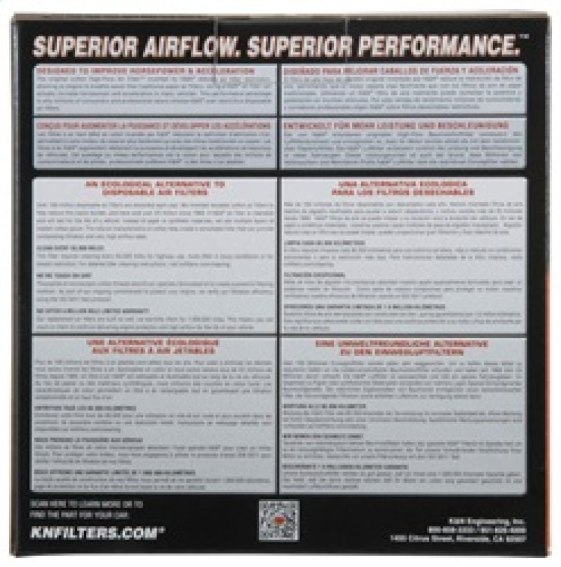 K&N Engineering E-2022 FITS:K&N washable, reusable High-Flow Air Filter. Air Filters Drop In