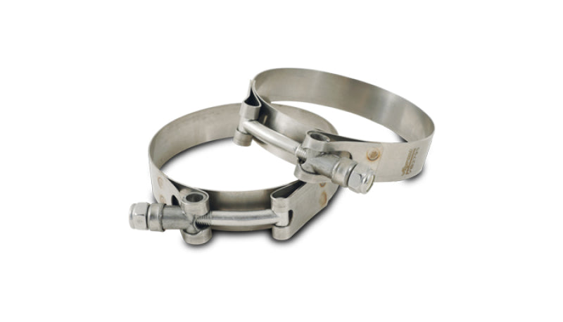 Vibrant 2788 FITS: SS T-Bolt Clamps Pack of 2 Size Range: 1.49in to 1.84in O.D. For use w/ 1.25in I.D. coupling Clamps