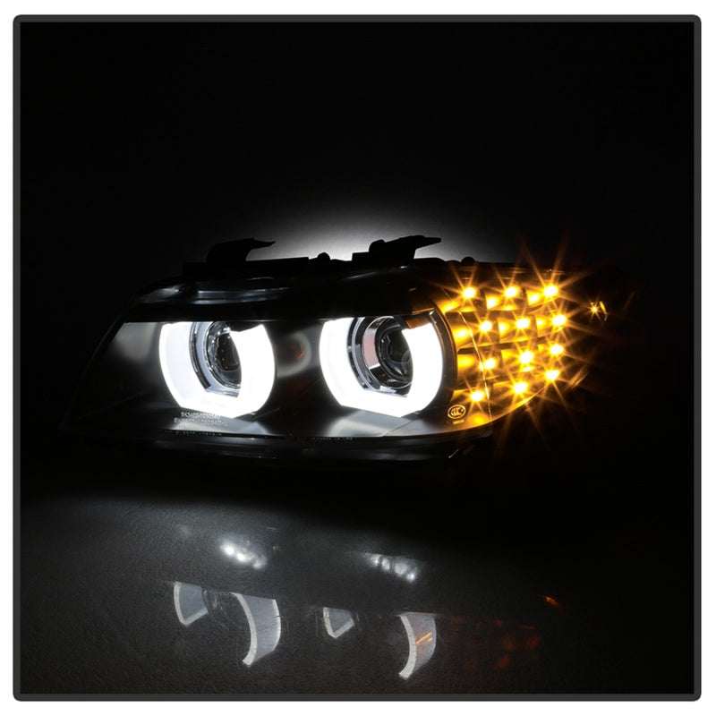 SPYDER 5086495 FITS: 09-12 BMW E90 3-Series 4DR HID w/ AFS Only LED Turn Black PRO-YD-BMWE9009-AFSHID-BK Headlights