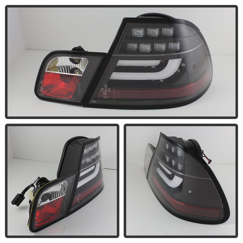 SPYDER 5076564 FITS: BMW E46 3-Series 04-06 2Dr Light Bar Style LED Tail Lights Black ALT-YD-BE4604-LBLED-BK Tail Lights