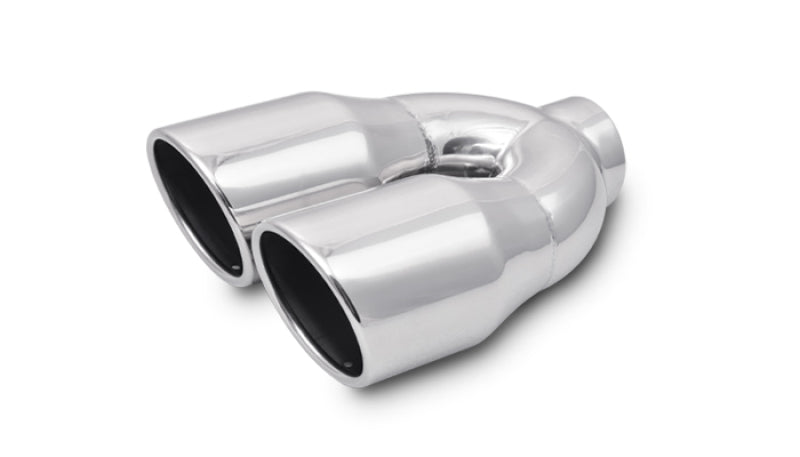 Vibrant 1326 FITS: 2.5in ID Dual 3.5in OD Round SS Exhaust Tip (Single Wall Angle Cut) Tips