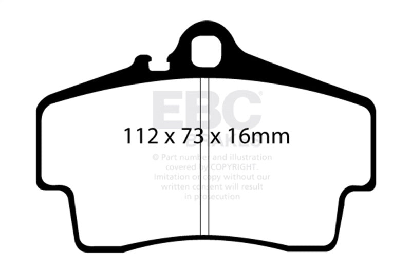 EBC DP41208R FITS: 98-05 Porsche 911 (996) (Cast Iron Rotor only) 3.4 Carrera 2 Yellowstuff Rear Brake Pads Brake Pads Performance