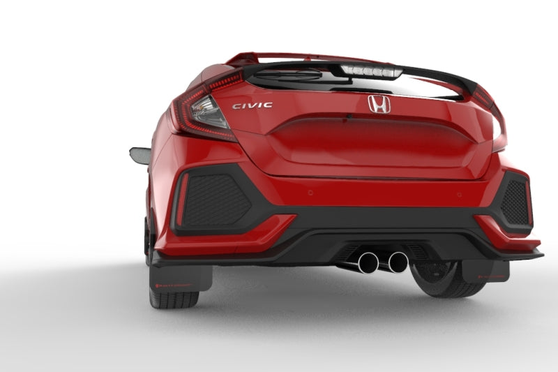 Rally Armor MF51-UR-BLK/RD FITS: 17-19 Honda Civic Sport/Sport Touring Black UR Mud Flap w/Red Logo Mud Flaps