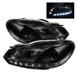 SPYDER 5012111 FITS: Volkswagen Golf/GTI 10-13 Projector Headlights Halogen Model- DRL Blk PRO-YD-VG10-DRL-BK Headlights