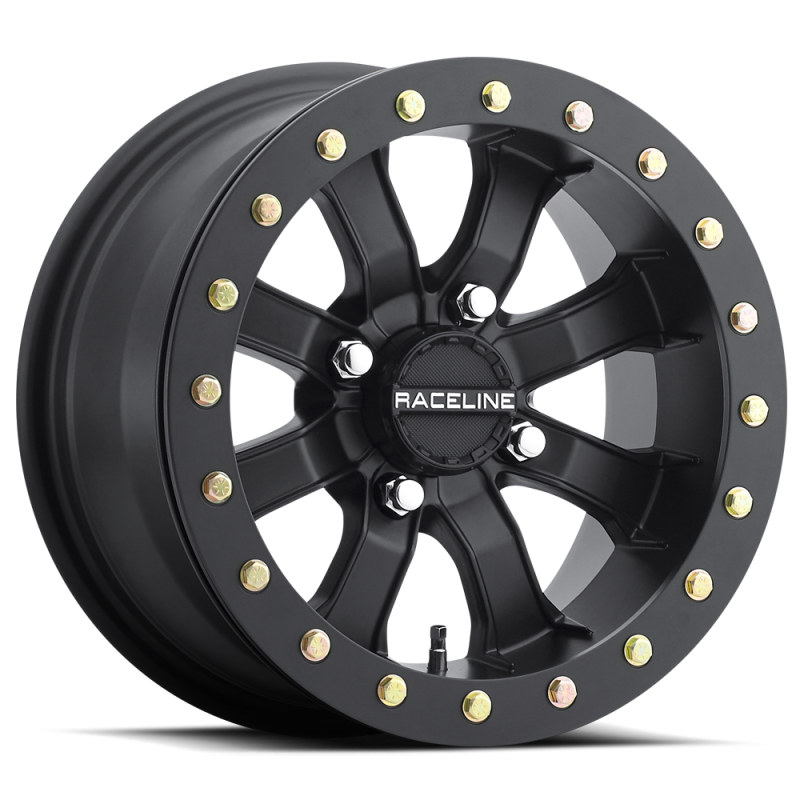 Raceline A71B-57056-00 FITS: A71B Mamba 15x7in / 4x156 BP / 0mm Offset / 132.5mm Bore Satin Black Beadlock Wheel Wheels Cast