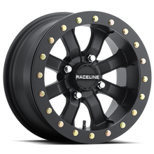 Load image into Gallery viewer, Raceline A71B-57056-00 FITS: A71B Mamba 15x7in / 4x156 BP / 0mm Offset / 132.5mm Bore Satin Black Beadlock Wheel Wheels Cast