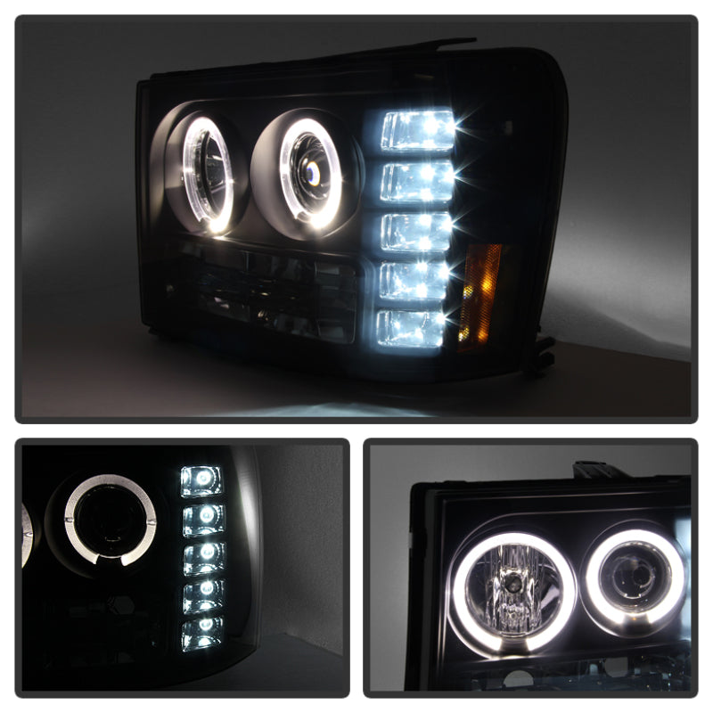 SPYDER 5078506 FITS: GMC Sierra 1500/2500 07-13 Projector Headlights LED Halo- LED Blk Smke PRO-YD-GS07-HL-BSM Headlights