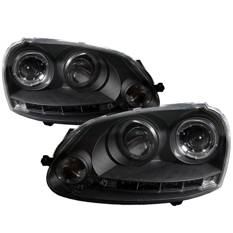 SPYDER 5012098 FITS: Volkswagen GTI 06-09/Jetta 06-09 Halogen Model Only LED Halo DRL Black PRO-YD-VG06-HL-BK Headlights