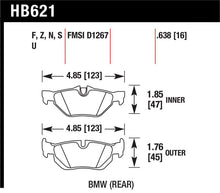 Load image into Gallery viewer, Hawk Performance HB621F.638 FITS:Hawk 08-11 BMW 128i / 10 BMW 323i / 07-11 BMW 328i / 07-11 BMW 328XI HPS Street Rear Brake Pads Brake Pads Performance