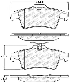 Stoptech 309.10950 FITS:StopTech Performance 07-09 Mazdaspeed3 / 06-07 Mazdaspeed6 / 06-07 Mazda3 Rear Brake Pads Brake Pads Performance