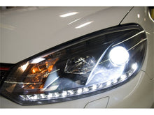 Load image into Gallery viewer, SPYDER 5012111 FITS: Volkswagen Golf/GTI 10-13 Projector Headlights Halogen Model- DRL Blk PRO-YD-VG10-DRL-BK Headlights