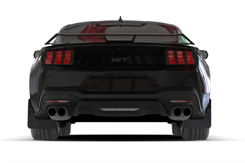 Rally Armor MF126-UR-BLK-MBK FITS: 2024+ Ford Mustang Black UR Mud Flap w/ Metallic Black Logo Mud Flaps