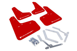 Rally Armor MF27-UR-RD/WH FITS: 12-19 Ford Focus ST / 16-19 RS Red Mud Flap w/White Logo Mud Flaps